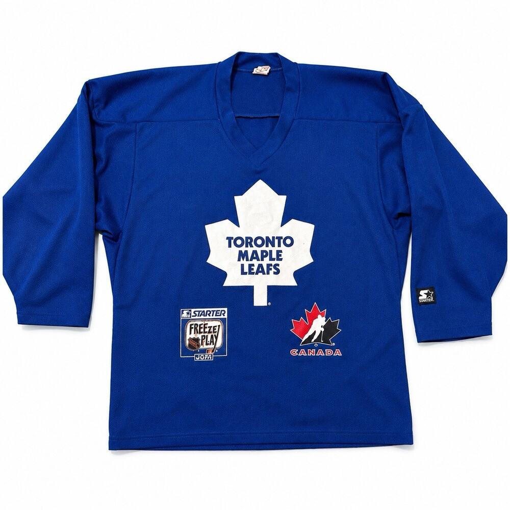 Vintage Starter Toronto Maple Leafs Practice Hockey Jersey Blue Adult Large Rare